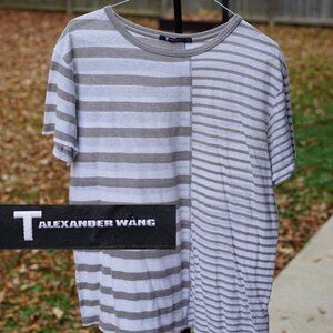 T by Alexander Wang Striped Split T-Shirt